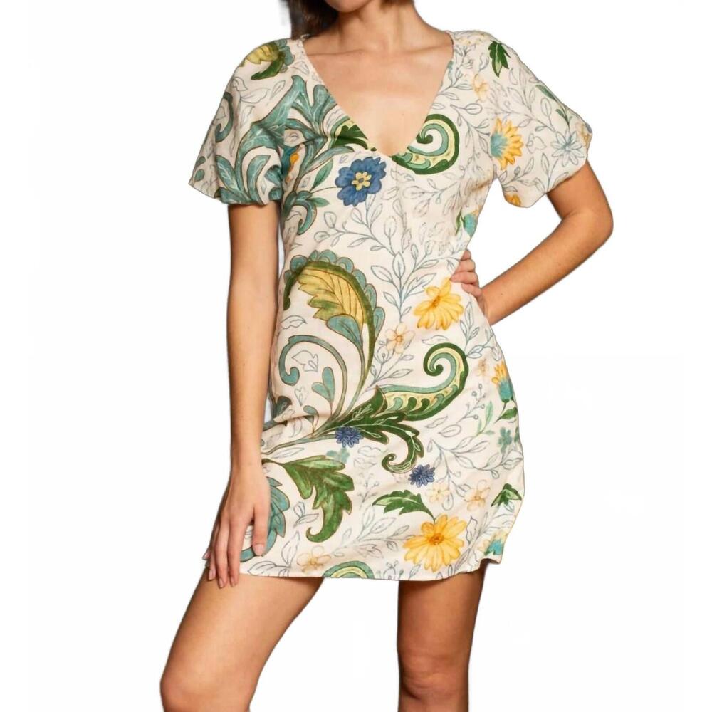 NEW ANNA CATE clarke dress in green botanical